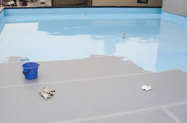 マンション屋上の防水塗装